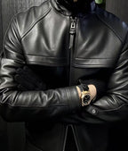 Men’s Casual Lapel Moto Leather Jacket