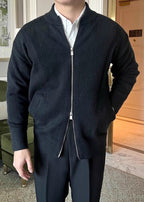 Men’s Knitted Cardigan Jacket — Breathable Business Casual Sweater, Soft, Elastic & Wrinkle-Free