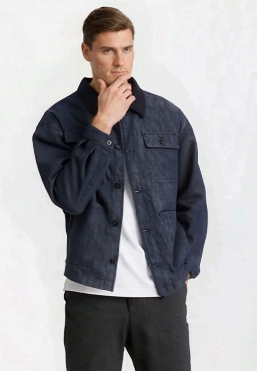 Denim Blue Utility Workwear Jacket