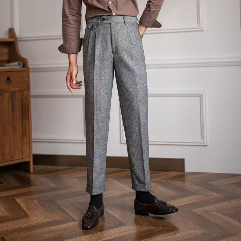 Autumn/Winter Wool Straight Suit Pants
