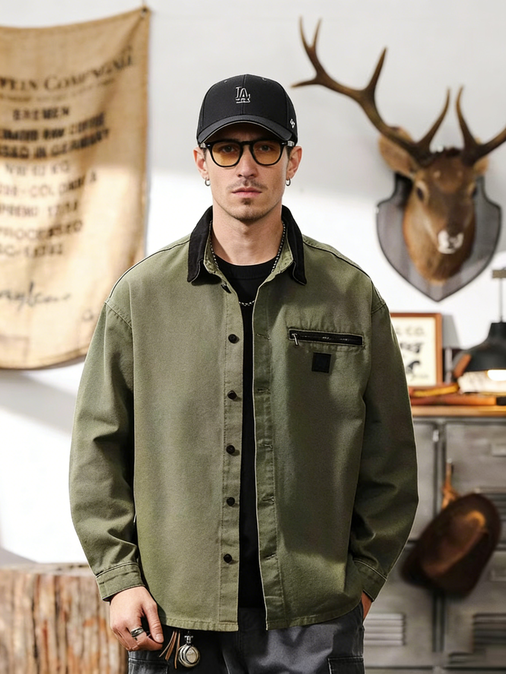 Men's Casual Workwear Overshirt Jacket