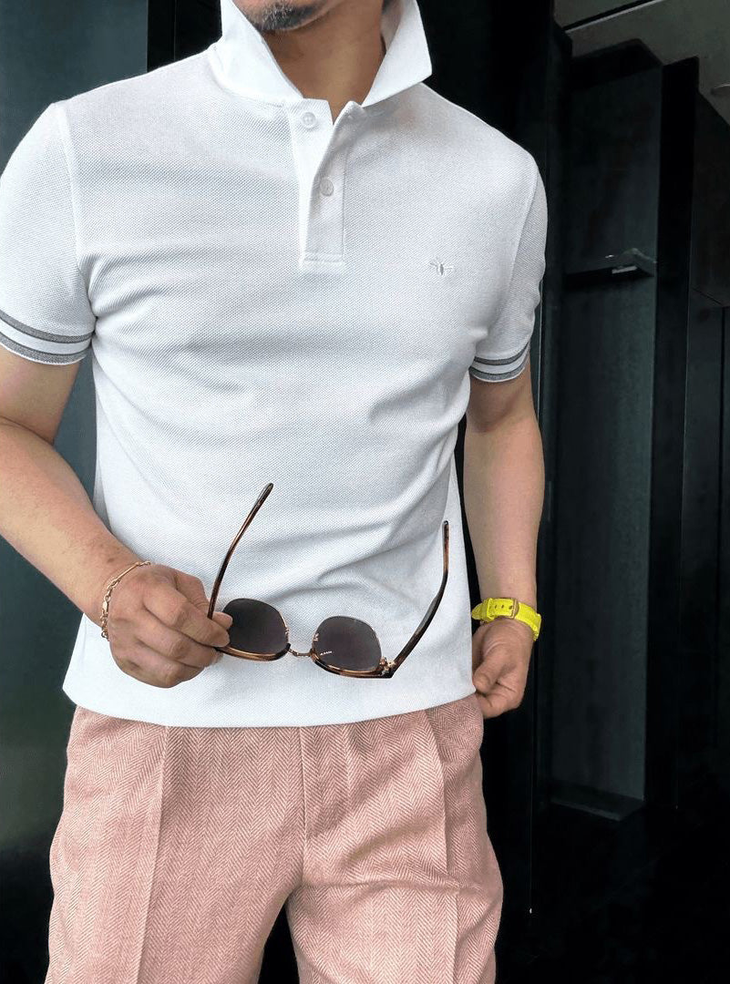 Men's High-Quality Breathable Little Bee Embroidered Polo Shirt