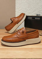 Men’s Thick-Soled Slip-On Loafers — British Style Business Shoes