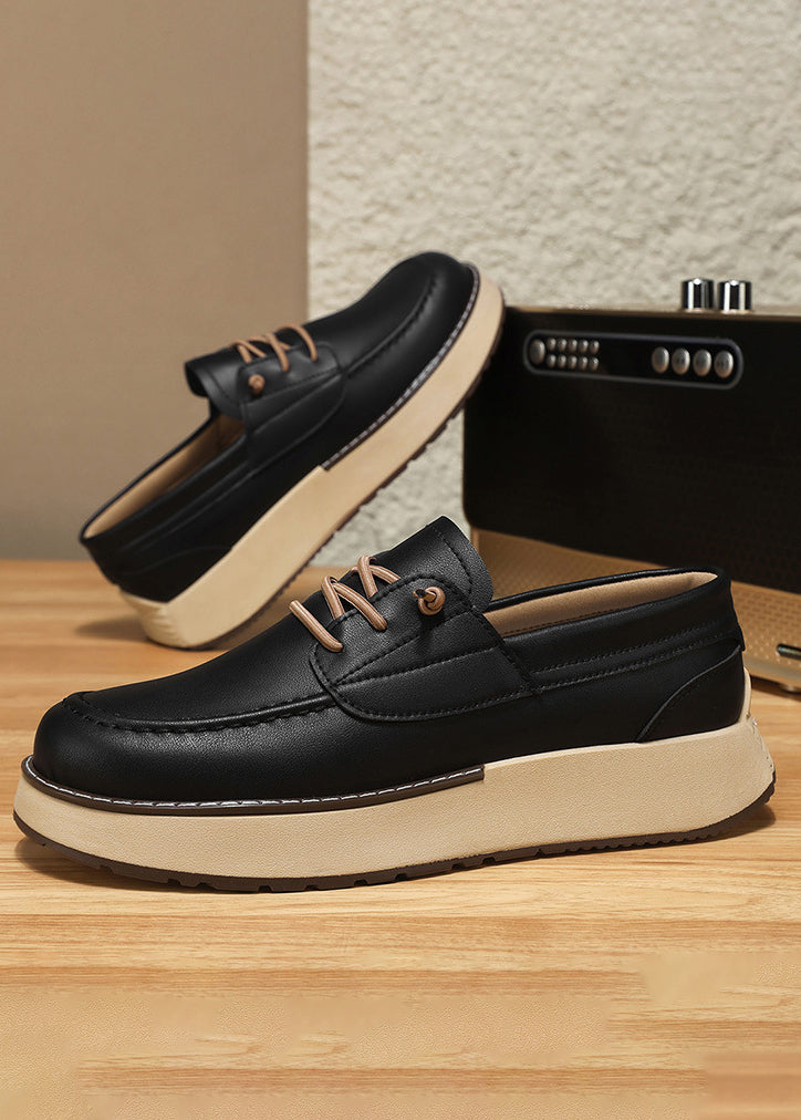 Men’s Thick-Soled Slip-On Loafers — British Style Business Shoes