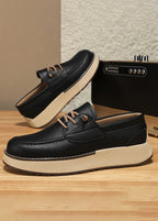 Men’s Thick-Soled Slip-On Loafers — British Style Business Shoes