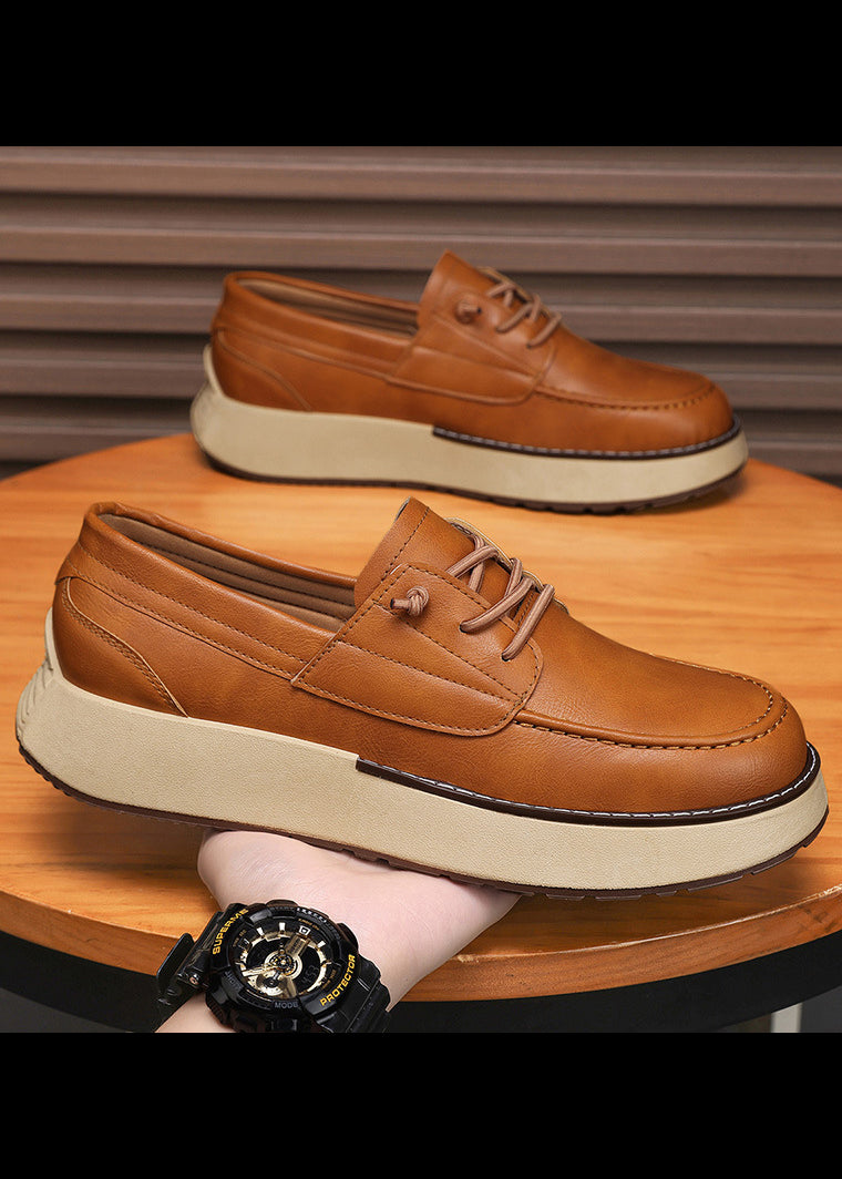 Men’s Thick-Soled Slip-On Loafers — British Style Business Shoes