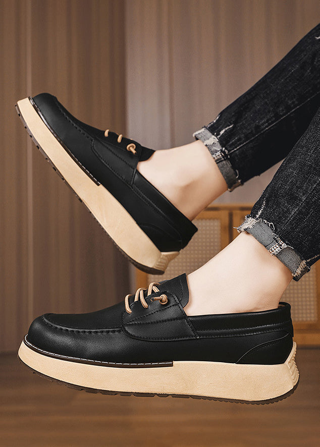 Men’s Thick-Soled Slip-On Loafers — British Style Business Shoes