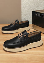 Men’s Thick-Soled Slip-On Loafers — British Style Business Shoes