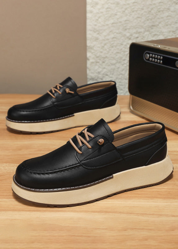 Men’s Thick-Soled Slip-On Loafers — British Style Business Shoes