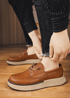 Men’s Thick-Soled Slip-On Loafers — British Style Business Shoes