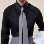 French-Inspired Imperial Collar Dress Shirt for Men – Long-Sleeve Anti-Wrinkle Elegant Point Collar Shirt