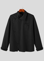Avant-Garde Asymmetric Collar Button-Up Shirt - French Style Deconstructed Runway Shirt