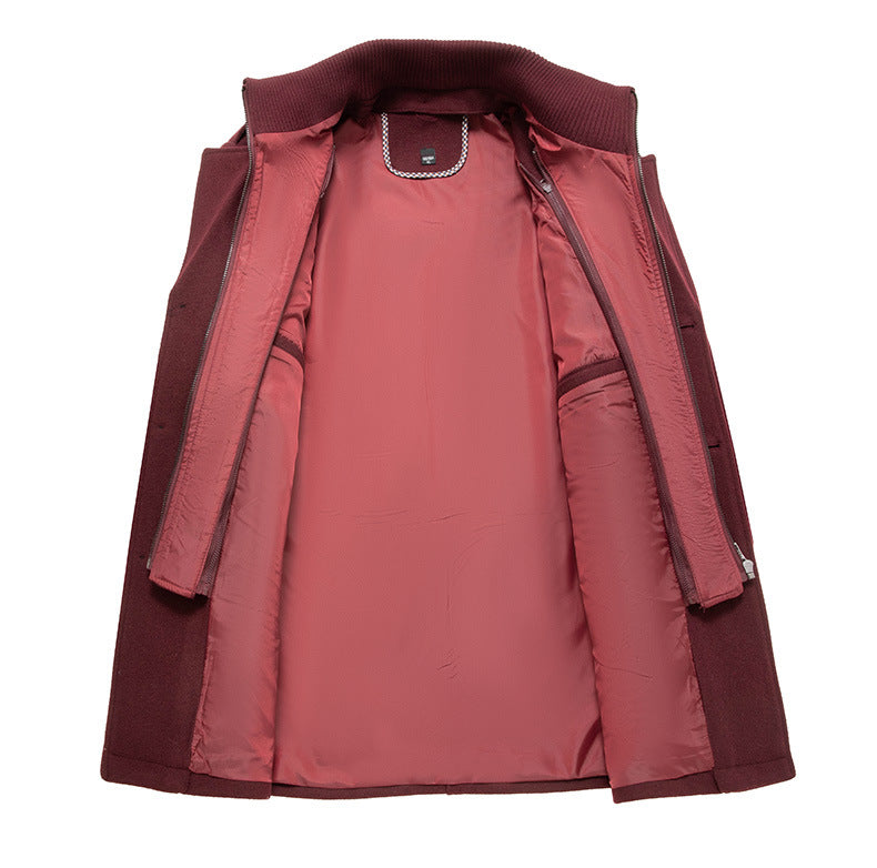 Men’s Winter Wool Blend Double‑Collar Overcoat – Business & Everyday Cold‑Weather Coat