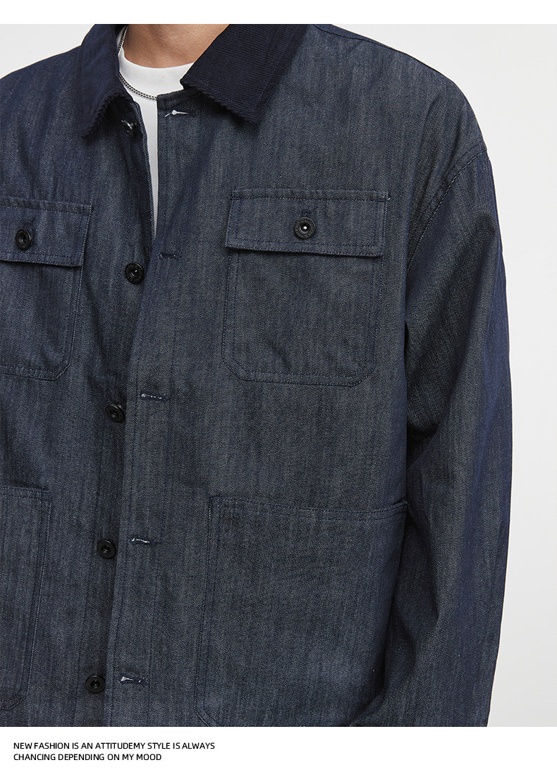 Denim Blue Utility Workwear Jacket