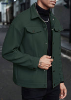 Mens Wool-Blend Collar Jacket – Fall/Winter Casual Business Sport Outerwear