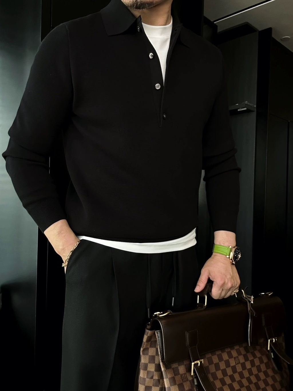 Classic Polo Knit Top