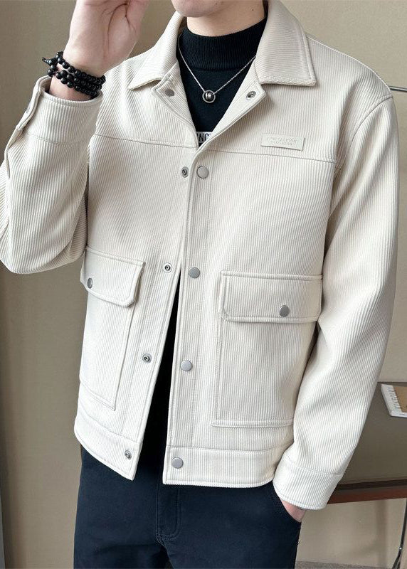 Corduroy Men’s Workwear Collar Jacket – Thickened Fall/Winter Short Street Style Coat