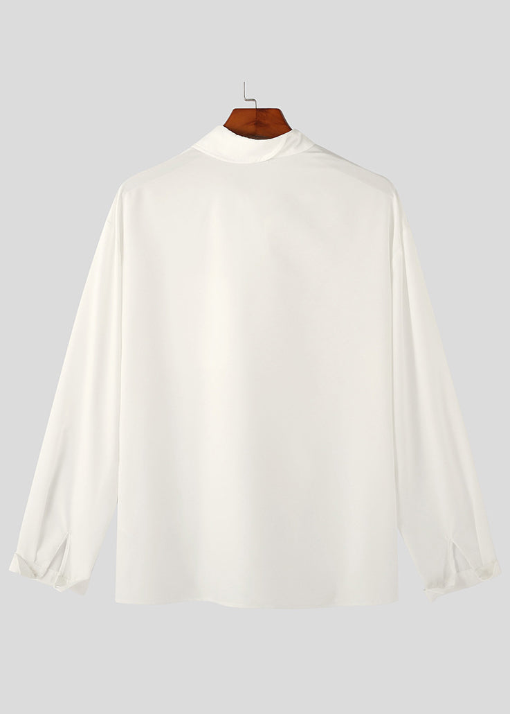 Avant-Garde Asymmetric Collar Button-Up Shirt - French Style Deconstructed Runway Shirt