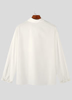 Avant-Garde Asymmetric Collar Button-Up Shirt - French Style Deconstructed Runway Shirt