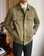 Suede Lapel Casual Jacket