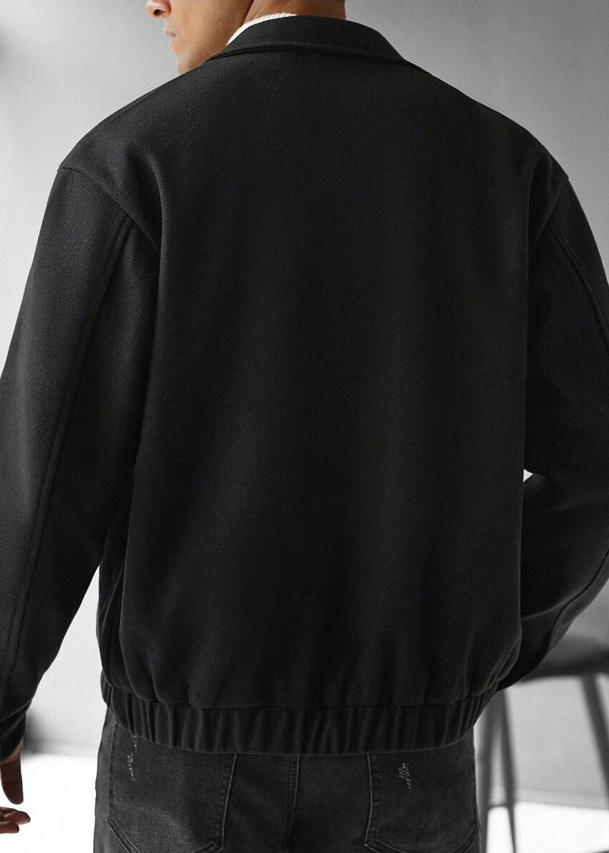 Men’s Casual Wool-Blend Relaxed Fit Overshirt Jacket – Soft Handle, Structured Look, Everyday Warmth