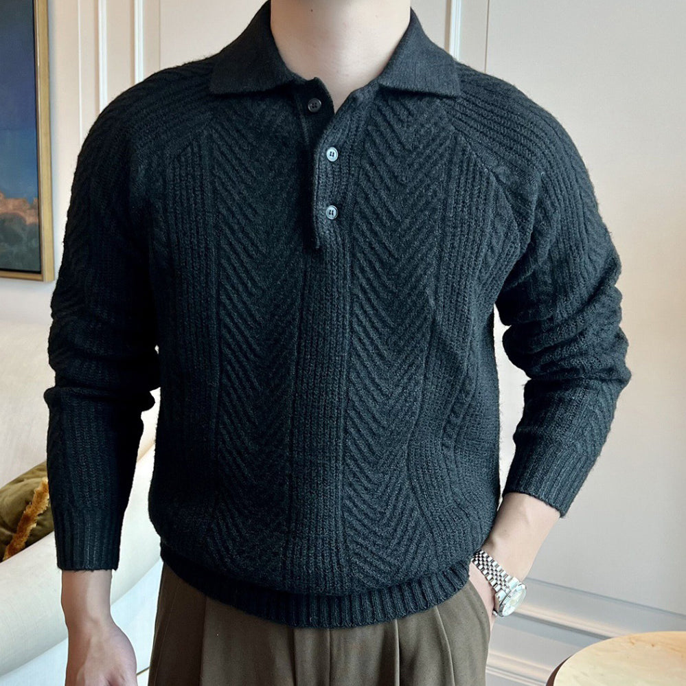 Men's Warm & Cozy Button Pullover Sweater
