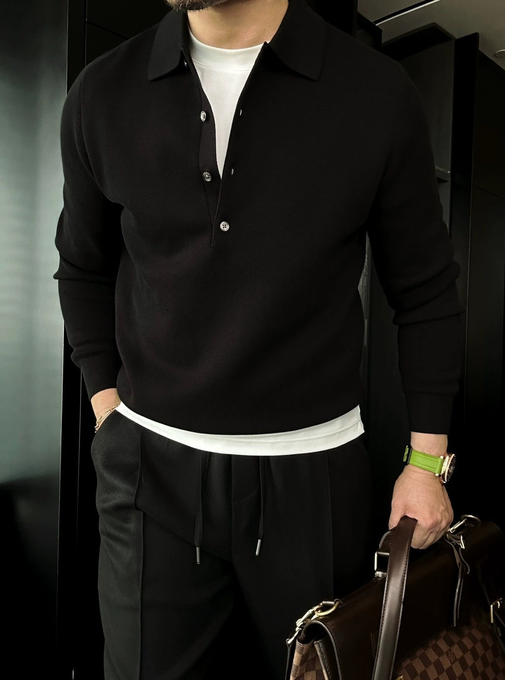 Classic Polo Knit Top