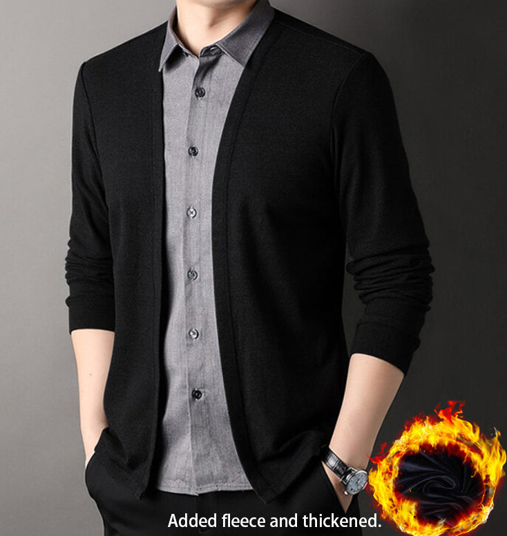 Men's Fake Two-Piece Sweater Shirt