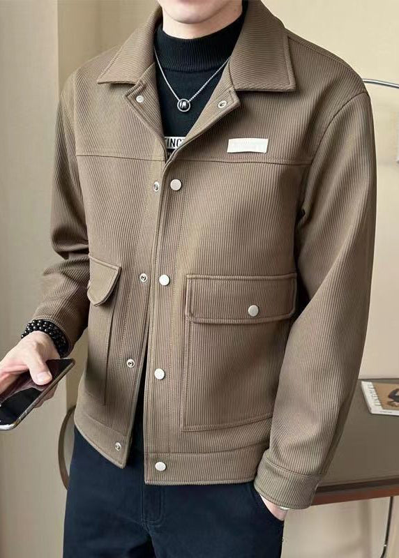 Corduroy Men’s Workwear Collar Jacket – Thickened Fall/Winter Short Street Style Coat