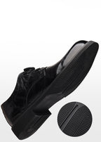 Men’s Genuine Leather Dress Shoes with Rotary Buckle — Business & Casual Oxford Style