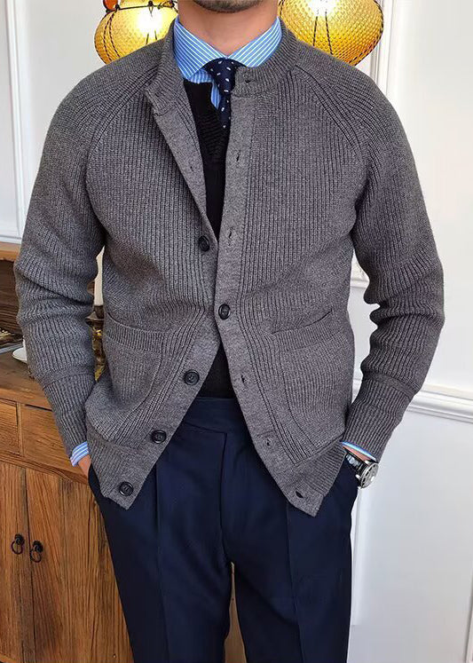 Men’s Premium Knit Cardigan – Smart Casual Layer for Fall & Winter