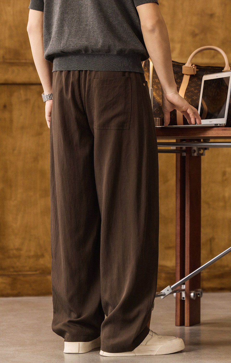 Men's Old Money Lyocell Tencel Straight-Leg Casual Trousers