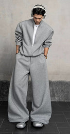 Layered-Look Casual Sweatshirt Set