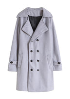 Men’s Classic Double-Breasted Wool Blend Overcoat – Mid-Length Tailored Winter Trench