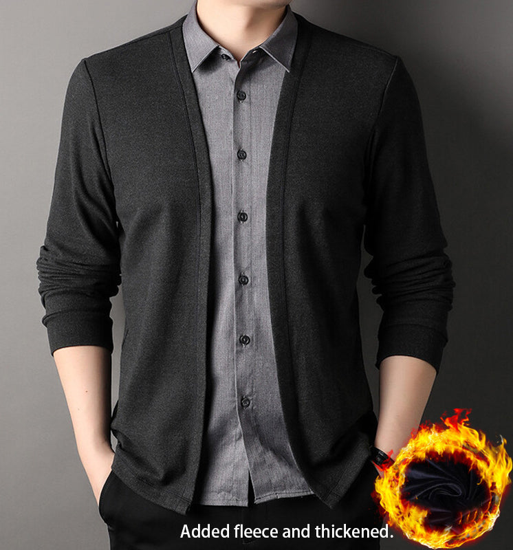 Men's Fake Two-Piece Sweater Shirt