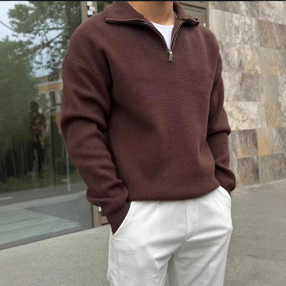 Half-Zip Pullover Knit Sweater