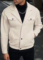 Men’s Casual Wool-Blend Relaxed Fit Overshirt Jacket – Soft Handle, Structured Look, Everyday Warmth