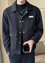 Corduroy Men’s Workwear Collar Jacket – Thickened Fall/Winter Short Street Style Coat