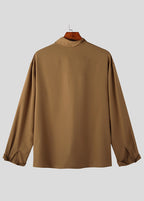 Avant-Garde Asymmetric Collar Button-Up Shirt - French Style Deconstructed Runway Shirt