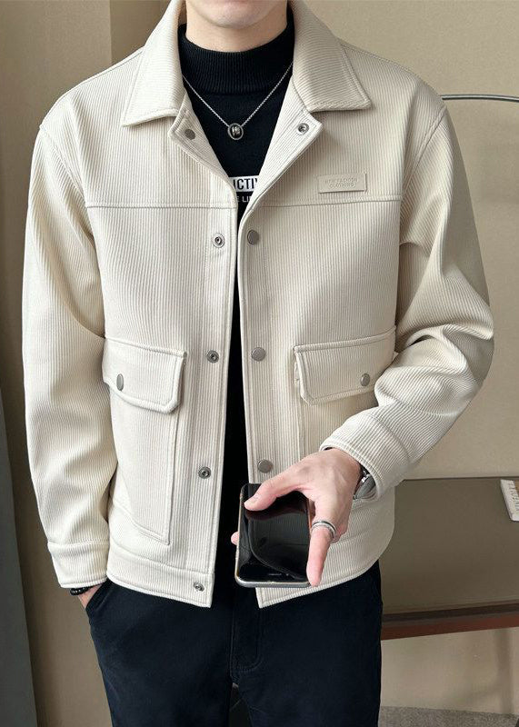 Corduroy Men’s Workwear Collar Jacket – Thickened Fall/Winter Short Street Style Coat