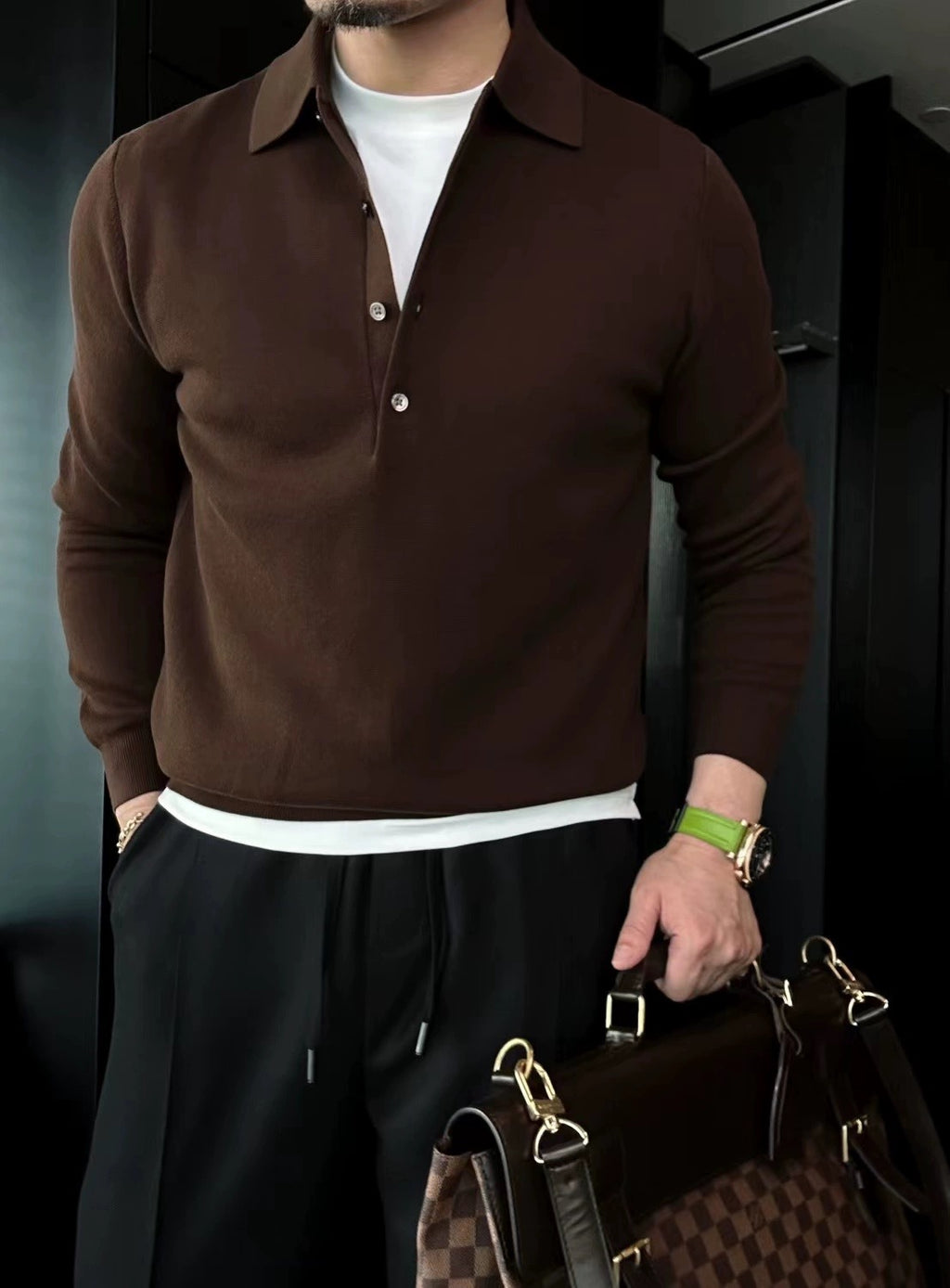 Classic Polo Knit Top