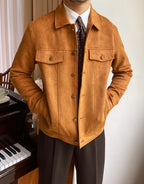 Suede Lapel Casual Jacket
