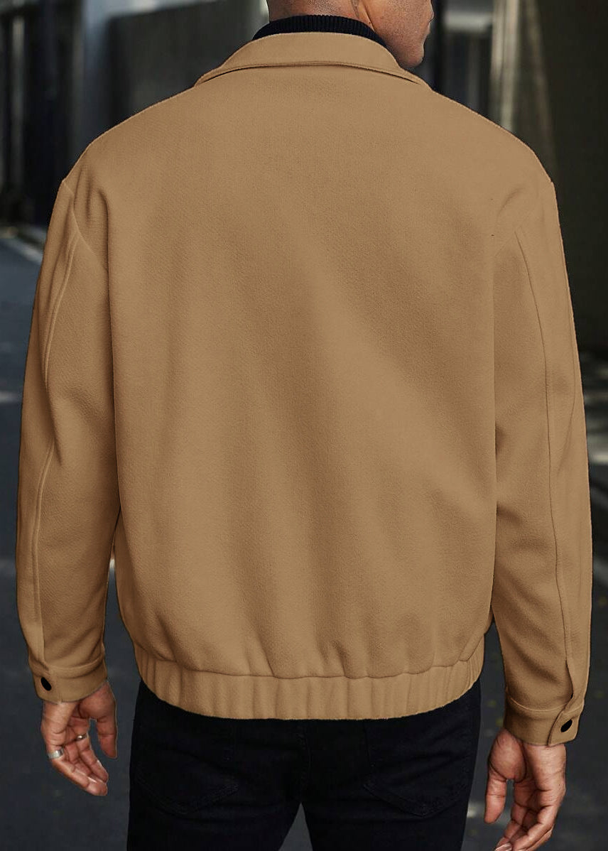Men’s Casual Wool-Blend Relaxed Fit Overshirt Jacket – Soft Handle, Structured Look, Everyday Warmth