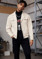 Men’s Casual Wool-Blend Relaxed Fit Overshirt Jacket – Soft Handle, Structured Look, Everyday Warmth