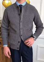 Men’s Premium Knit Cardigan – Smart Casual Layer for Fall & Winter