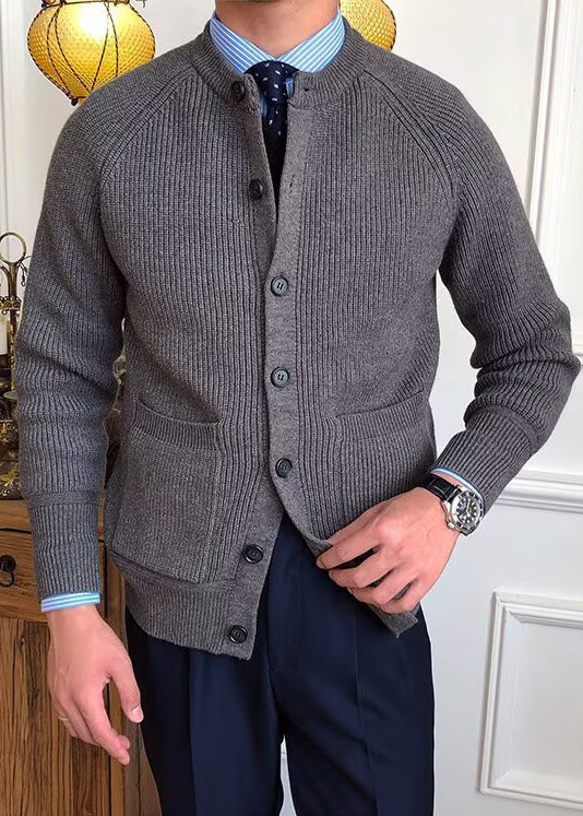 Men’s Premium Knit Cardigan – Smart Casual Layer for Fall & Winter