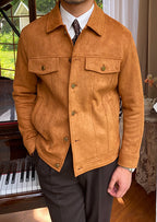 Suede Lapel Casual Jacket