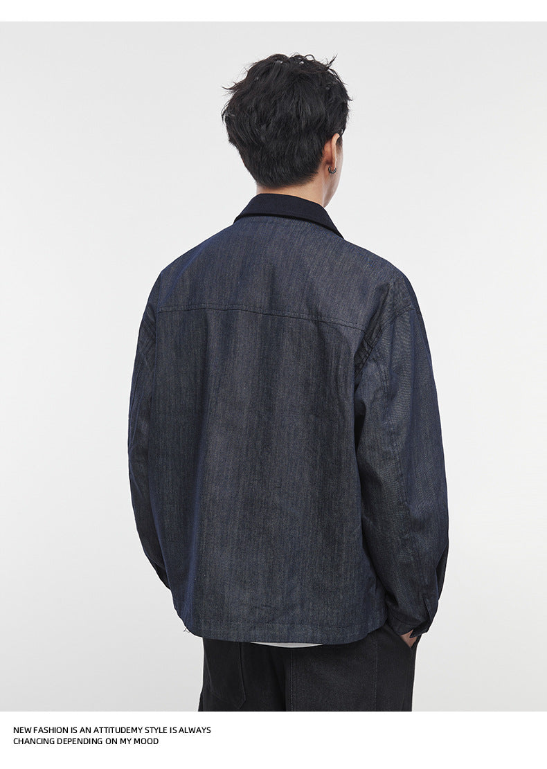 Denim Blue Utility Workwear Jacket