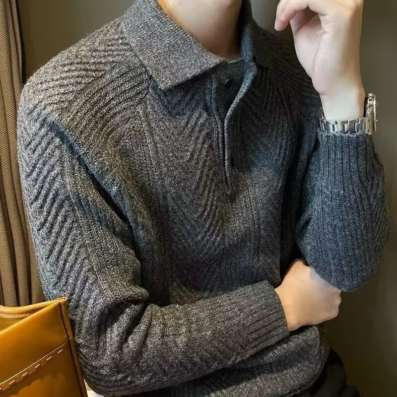 Men's Warm & Cozy Button Pullover Sweater