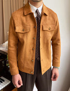 Suede Lapel Casual Jacket